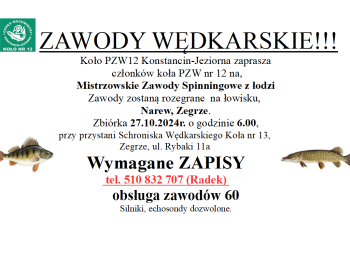 Mistrzowskie Zawody Spinningowe z łodzi, Narew, Zegrze 27.10.2024