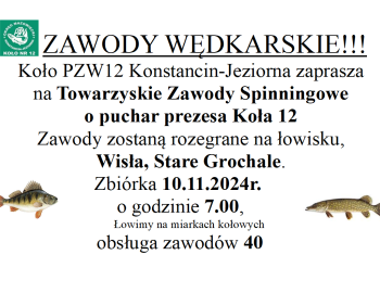 Towarzyskie Zawody Spinningowe, Wisła, Stare Grochale 10.11.2024